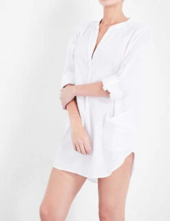 Seafolly Boyfriend Cotton Beach Shirt 11 Seafolly Boyfriend Cotton Beach Shirt -Whistles Closet Shop 186 3000714 52815TO WHITE ALT03
