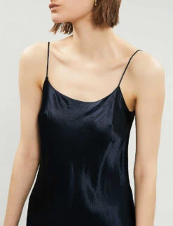 Vince Sleeveless Satin Slip Midi Dress -Whistles Closet Shop 197 3004397 VR68551013 COASTAL ALT03