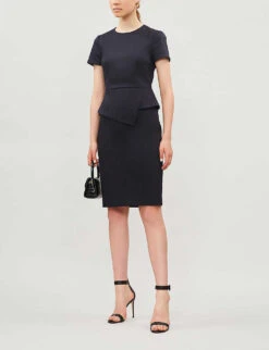 Ted Baker Elynah Asymmetric Tailored Midi Dress -Whistles Closet Shop 870 10003 157572 DKBLUE ALT01