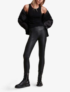 AllSaints Cora Leather Leggings 9 AllSaints Cora Leather Leggings -Whistles Closet Shop 930 10136 WL098R BLACK ALT01