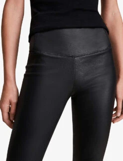 AllSaints Cora Leather Leggings 12 AllSaints Cora Leather Leggings -Whistles Closet Shop 930 10136 WL098R BLACK ALT04