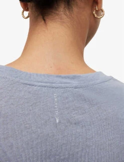AllSaints Anna Crewneck Cotton T-shirt -Whistles Closet Shop R00067685 STORMCLOUDGRE ALT04