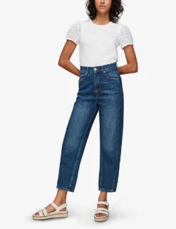 Whistles Broderie Anglaise-embellished Cotton T-shirt 8 Whistles Broderie Anglaise-embellished Cotton T-shirt -Whistles Closet Shop R00126751 WHITE ALT01