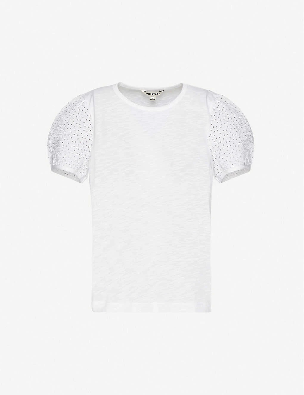 Whistles Broderie Anglaise-embellished Cotton T-shirt 1 Whistles Broderie Anglaise-embellished Cotton T-shirt