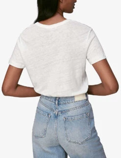 Whistles Ultimate Linen T-shirt 7 Whistles Ultimate Linen T-shirt -Whistles Closet Shop R03041111 WHITE ALT02
