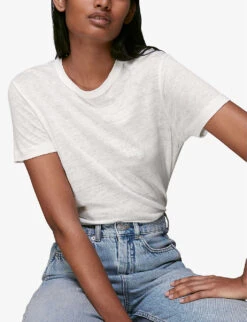 Whistles Ultimate Linen T-shirt 8 Whistles Ultimate Linen T-shirt -Whistles Closet Shop R03041111 WHITE ALT03