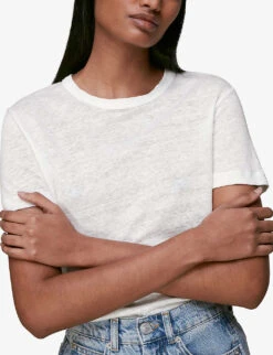 Whistles Ultimate Linen T-shirt 9 Whistles Ultimate Linen T-shirt -Whistles Closet Shop R03041111 WHITE ALT04
