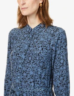 Whistles Floral-print Woven Midi Dress 9 Whistles Floral-print Woven Midi Dress -Whistles Closet Shop R03676902 BLUE ALT03