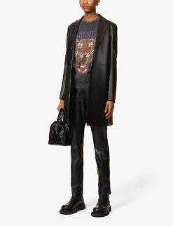 ANINE BING Tiger Graphic-print Cotton-jersey Sweatshirt -Whistles Closet Shop R03699185 BLACK ALT01
