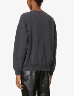 ANINE BING Tiger Graphic-print Cotton-jersey Sweatshirt -Whistles Closet Shop R03699185 BLACK ALT02