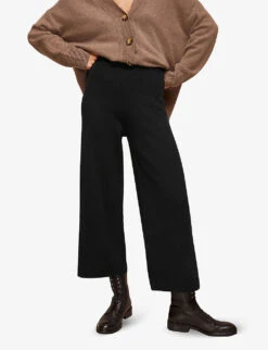 Whistles Knitted Wide-leg Trousers 9 Whistles Knitted Wide-leg Trousers -Whistles Closet Shop R03704534 BLACK ALT03