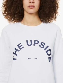 Bondi Crew Logo-print Cotton-jersey Sweatshirt -Whistles Closet Shop R03740641 WHITE ALT04