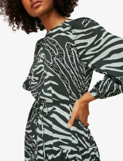Whistles Zebra-print Crepe Mini Dress -Whistles Closet Shop R03742966 MULTICOLOURED ALT03