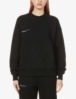 365 Signature Recycled And Organic Cotton-blend Sweatshirt -Whistles Closet Shop R03751945 BLACK ALT02