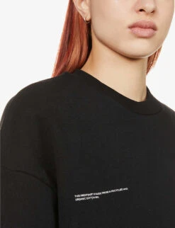 365 Signature Recycled And Organic Cotton-blend Sweatshirt -Whistles Closet Shop R03751945 BLACK ALT04