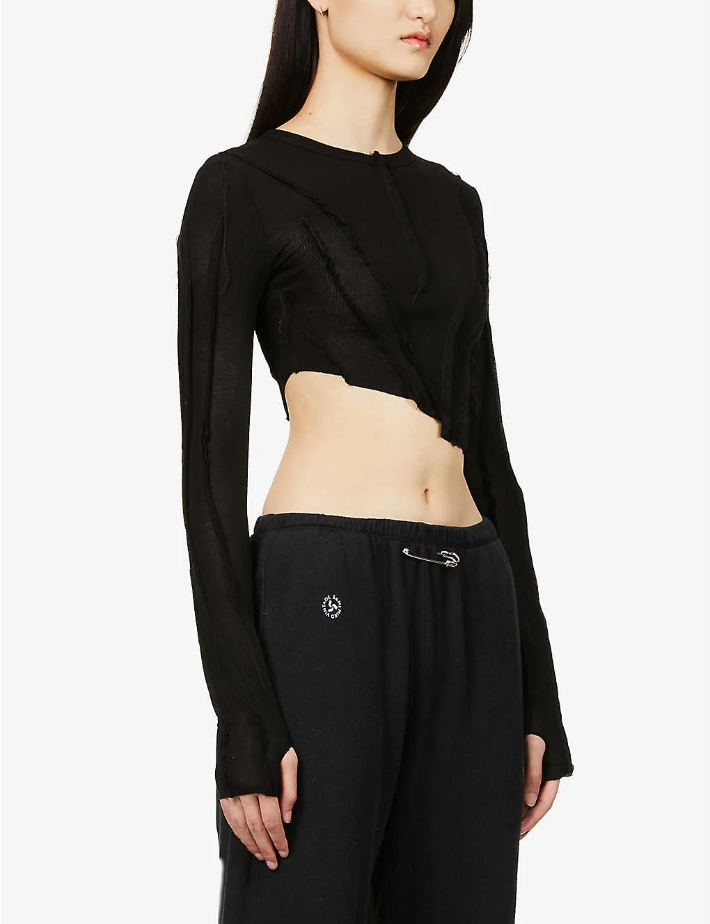 Asymmetric Long-sleeved Upcycled-jersey Top 3 Asymmetric Long-sleeved Upcycled-jersey Top - Image 3