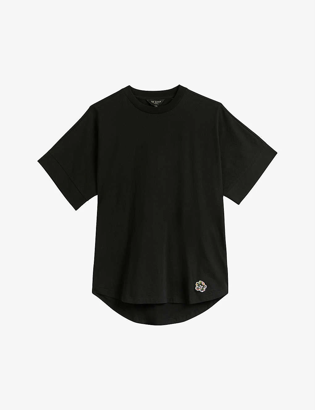 Ted Baker Erisana Flower-embroidered Cotton-jersey T-shirt 1 Ted Baker Erisana Flower-embroidered Cotton-jersey T-shirt