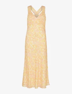 New Arrival 15 Whistles Safari-print Satin Midi Dress