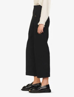 Sandro Gary Virgin Wool-blend Trousers 6 Sandro Gary Virgin Wool-blend Trousers -Whistles Closet Shop R03787551 NOIRGRIS ALT02