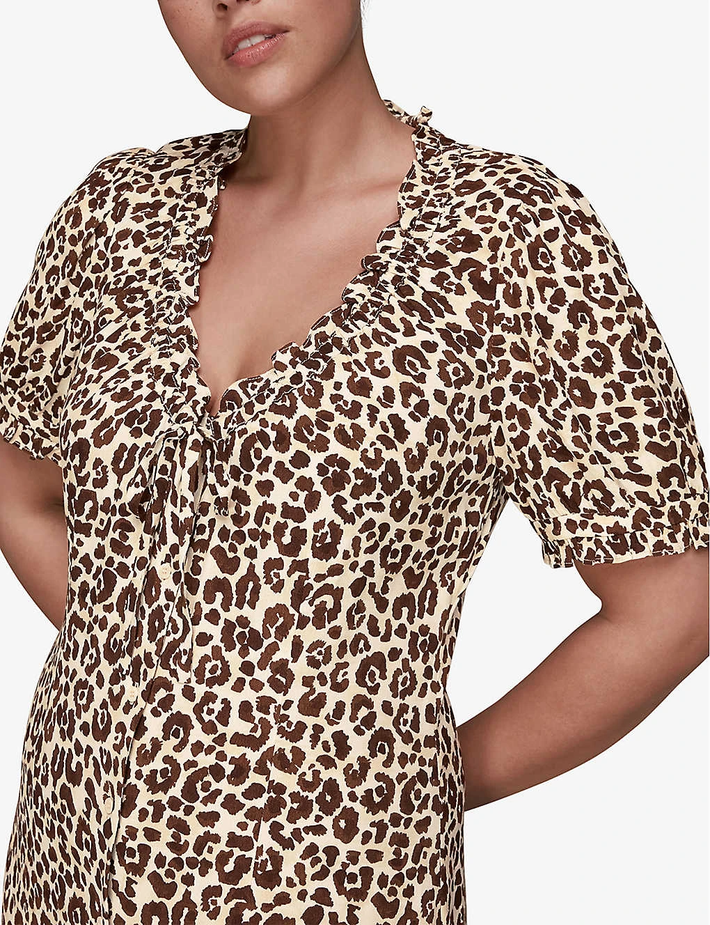 Whistles Ada Animal-print Midi Dress 4 Whistles Ada Animal-print Midi Dress - Image 4