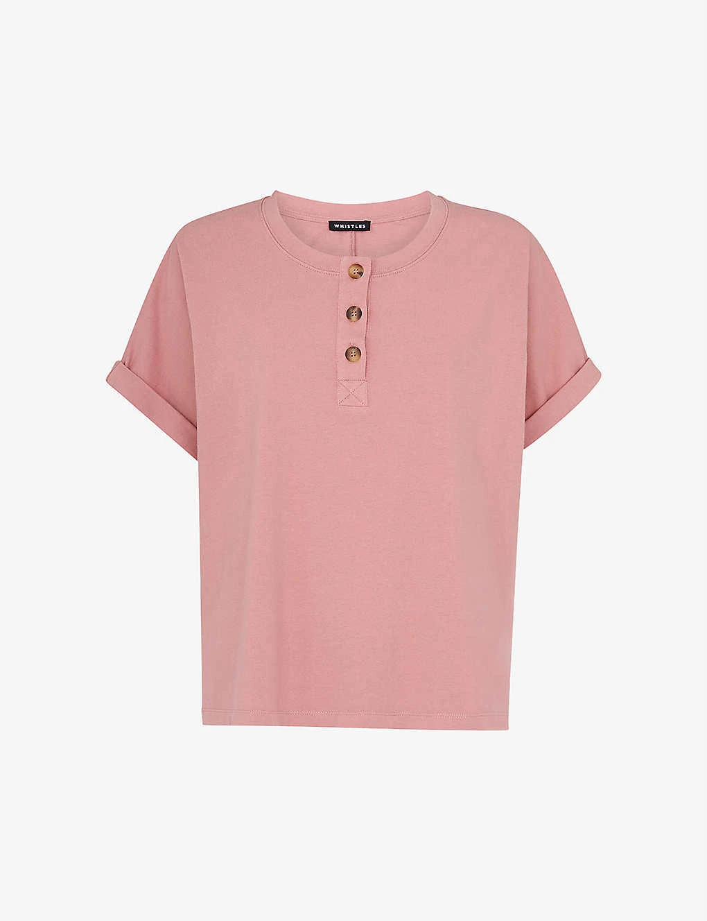 Whistles Button-detail Cotton Henley T-shirt 1 Whistles Button-detail Cotton Henley T-shirt