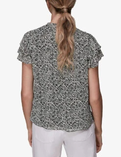Whistles Floral-print Key-hole Woven Top 9 Whistles Floral-print Key-hole Woven Top -Whistles Closet Shop R03816786 BLACKMULTI ALT02