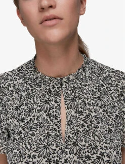 Whistles Floral-print Key-hole Woven Top 11 Whistles Floral-print Key-hole Woven Top -Whistles Closet Shop R03816786 BLACKMULTI ALT04