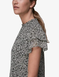 Whistles Floral-print Key-hole Woven Top 13 Whistles Floral-print Key-hole Woven Top -Whistles Closet Shop R03816786 BLACKMULTI ALT06