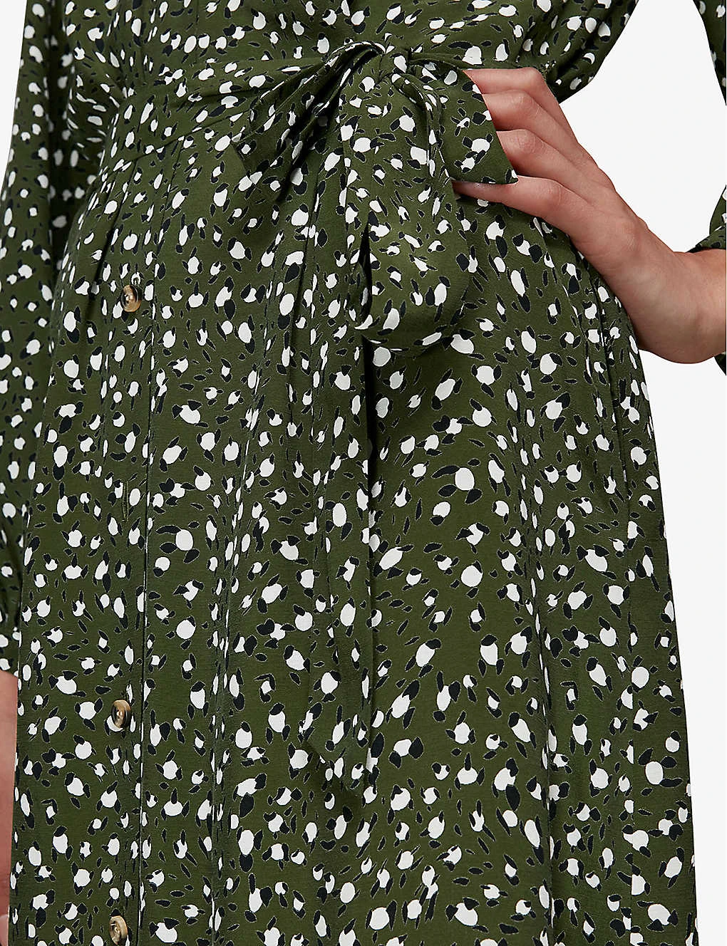 Whistles Livi Leopard-print V-neck Crepe Midi Dress 6 Whistles Livi Leopard-print V-neck Crepe Midi Dress - Image 6