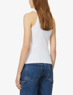 Toteme Ribbed Organic Cotton-blend Tank Top -Whistles Closet Shop R03828804 WHITE ALT03