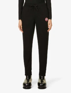Canada Goose Muskoka Logo Cotton Jogging Bottoms -Whistles Closet Shop R03830563 BLACK ALT02