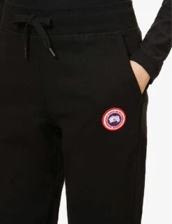 Canada Goose Muskoka Logo Cotton Jogging Bottoms -Whistles Closet Shop R03830563 BLACK ALT04