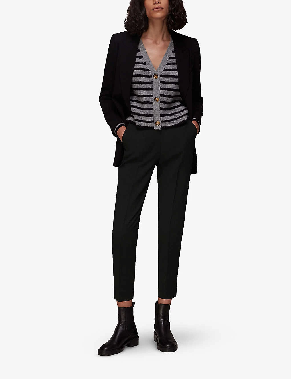 Whistles Ella Cropped Slim-leg Mid-rise Stretch-woven Trousers 2 Whistles Ella Cropped Slim-leg Mid-rise Stretch-woven Trousers - Image 2