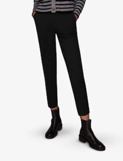 Whistles Ella Cropped Slim-leg Mid-rise Stretch-woven Trousers 7 Whistles Ella Cropped Slim-leg Mid-rise Stretch-woven Trousers -Whistles Closet Shop R03834990 BLACK ALT02