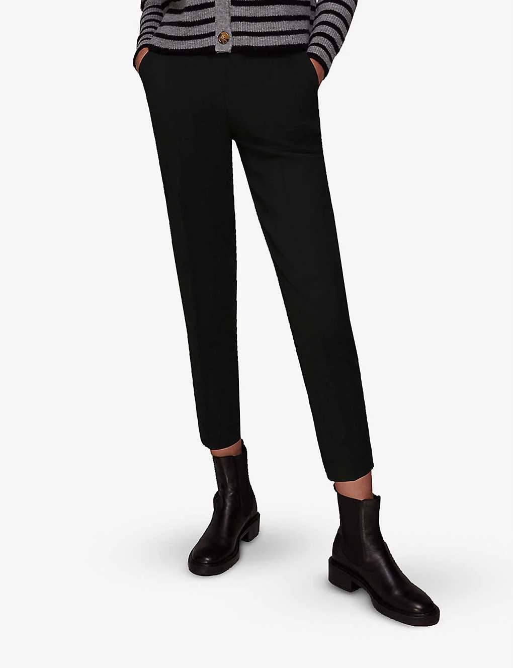 Whistles Ella Cropped Slim-leg Mid-rise Stretch-woven Trousers 3 Whistles Ella Cropped Slim-leg Mid-rise Stretch-woven Trousers - Image 3