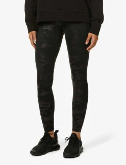 Spanx Camo-print Coated Stretch-jersey Leggings 7 Spanx Camo-print Coated Stretch-jersey Leggings -Whistles Closet Shop R03838557 MATTEBLACKCAMO ALT02
