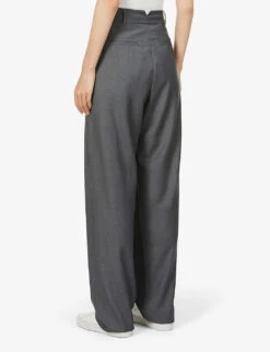 Gelso High-rise Pleated Woven Trousers -Whistles Closet Shop R03852338 DARKGREY ALT03