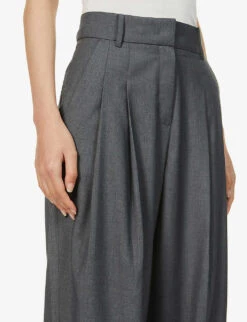 Gelso High-rise Pleated Woven Trousers -Whistles Closet Shop R03852338 DARKGREY ALT04