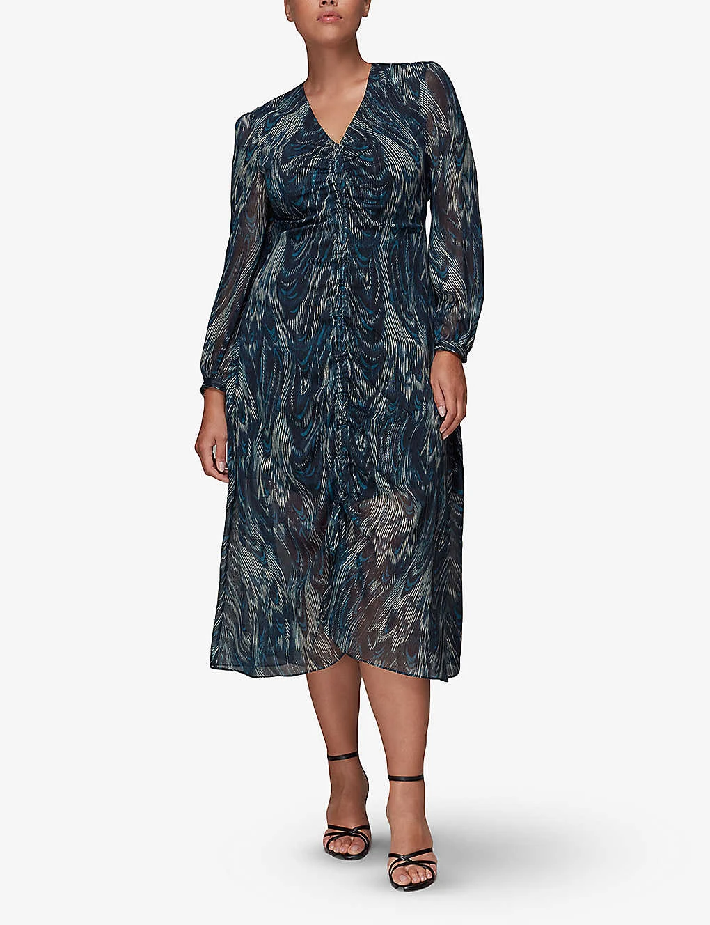 Whistles Wave Printed Recycled-polyester Midi Dress 2 Whistles Wave Printed Recycled-polyester Midi Dress - Image 2