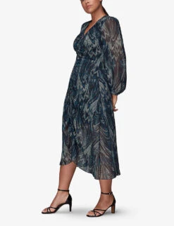 Whistles Wave Printed Recycled-polyester Midi Dress 8 Whistles Wave Printed Recycled-polyester Midi Dress -Whistles Closet Shop R03865774 MULTICOLOURED ALT03