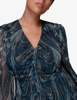 Whistles Wave Printed Recycled-polyester Midi Dress 9 Whistles Wave Printed Recycled-polyester Midi Dress -Whistles Closet Shop R03865774 MULTICOLOURED ALT04