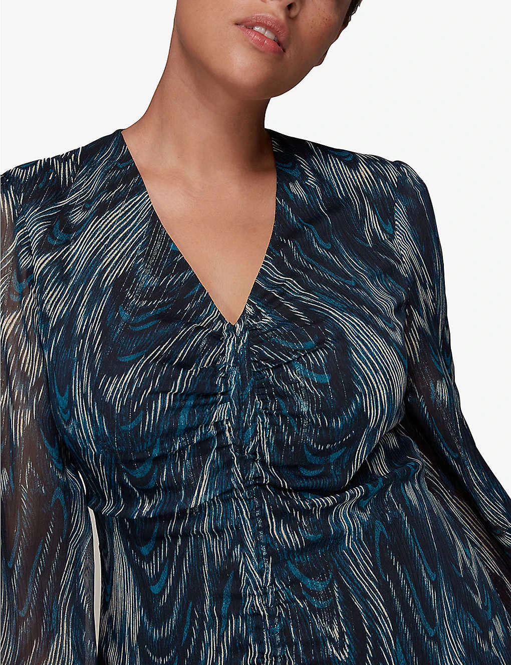 Whistles Wave Printed Recycled-polyester Midi Dress 5 Whistles Wave Printed Recycled-polyester Midi Dress - Image 5