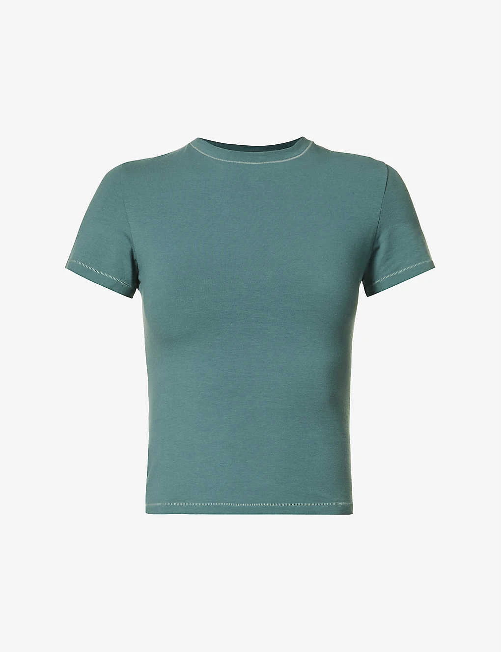 Round-neck Fitted Stretch-cotton T-shirt 1 Round-neck Fitted Stretch-cotton T-shirt