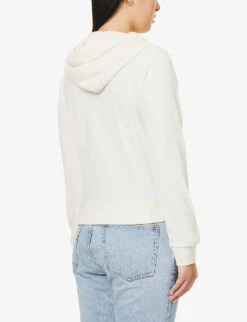 Juicy Couture Regular-fit Logo-embroidered Velour Hoody -Whistles Closet Shop R03875801 SUGARSWIZZLE ALT03