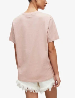 AllSaints Pippa Boyfriend Cotton-jersey T-shirt -Whistles Closet Shop R03879750 SOFTPINK ALT03