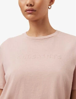 AllSaints Pippa Boyfriend Cotton-jersey T-shirt -Whistles Closet Shop R03879750 SOFTPINK ALT04