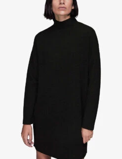 Whistles Turtleneck Wool Mini Dress -Whistles Closet Shop R03884403 BLACK ALT02