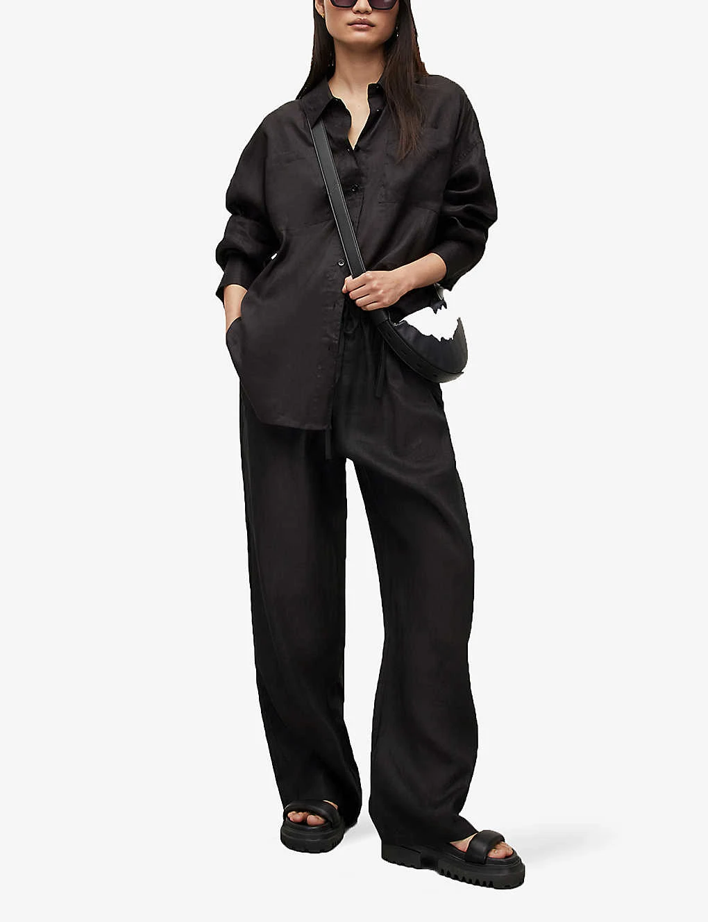 AllSaints Inez Oversized-fit Linen Shirt 2 AllSaints Inez Oversized-fit Linen Shirt - Image 2