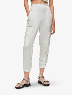 AllSaints Astarte Utility Tapered Mid-rise Recycled Polyester Cargo Trousers -Whistles Closet Shop R03885701 CHALKWHITE ALT02