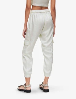 AllSaints Astarte Utility Tapered Mid-rise Recycled Polyester Cargo Trousers -Whistles Closet Shop R03885701 CHALKWHITE ALT03